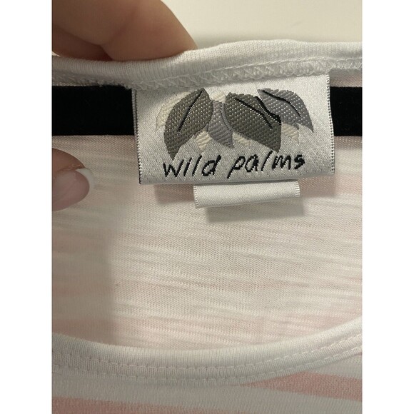 Womens Wild Palms 3/4 Sleeved Striped Gray And Pink Shirt XXL - Picture 4 of 7
